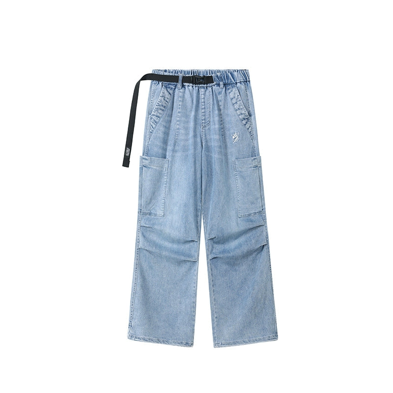 US Vintage Elastic Waist Ribbon Jeans