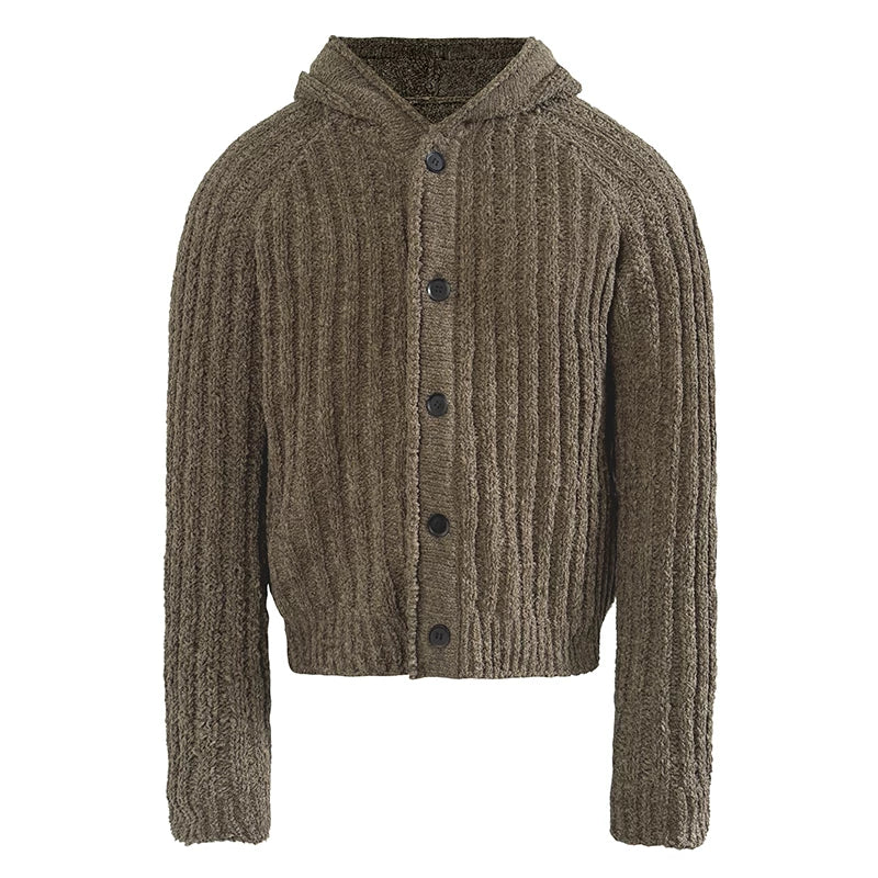 JCAESAR STUDIO Thick Pit Strip Knitted Hooded Sweater