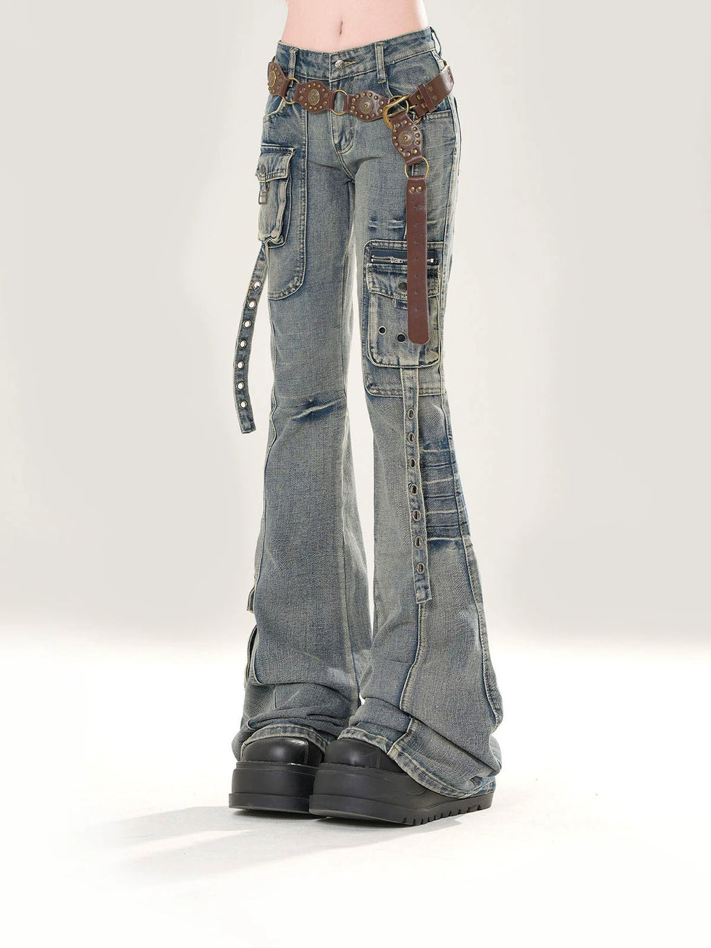 KellyKitty Slim Skinny Flared Jeans