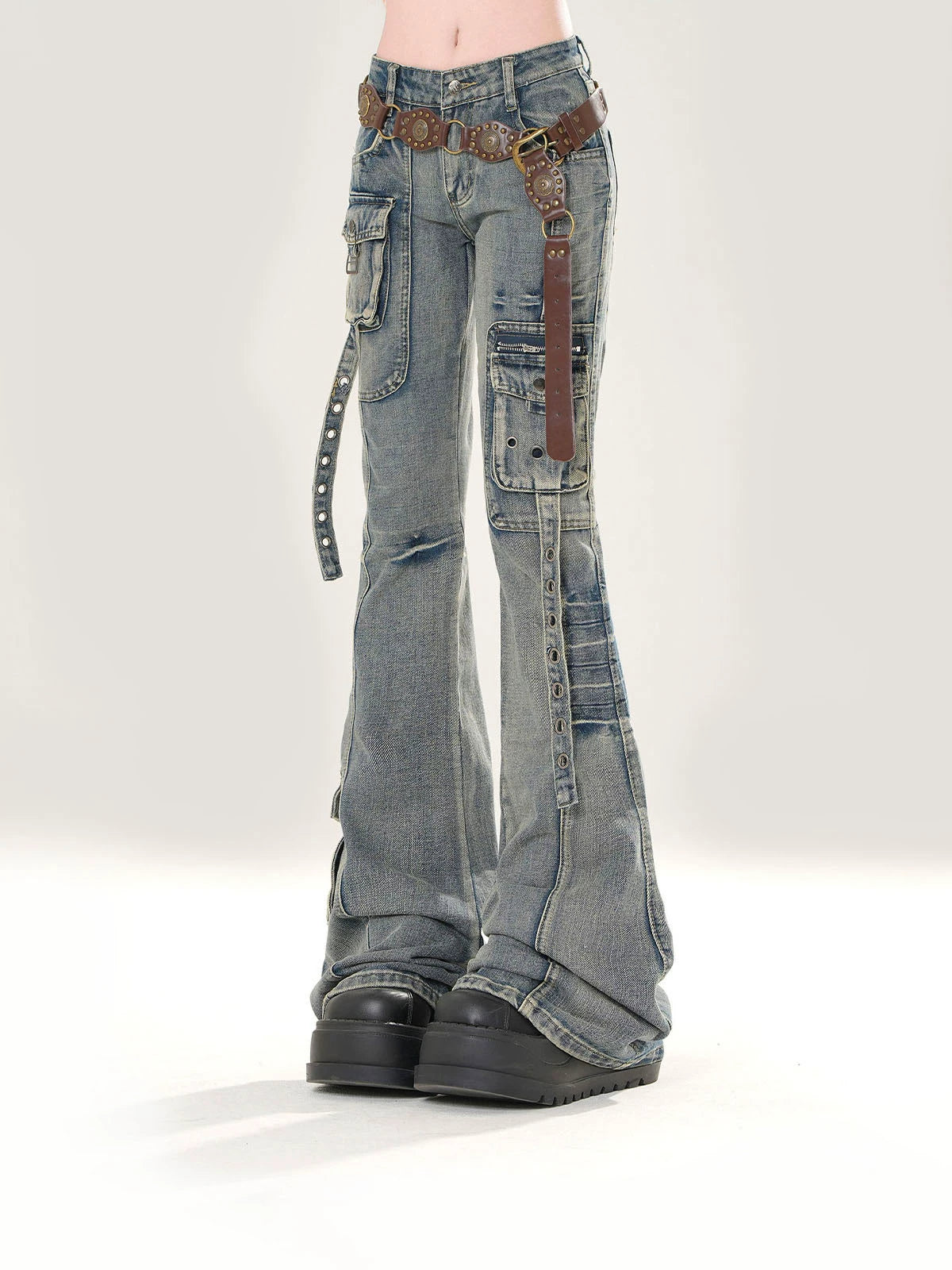 KellyKitty Slim Skinny Flared Jeans