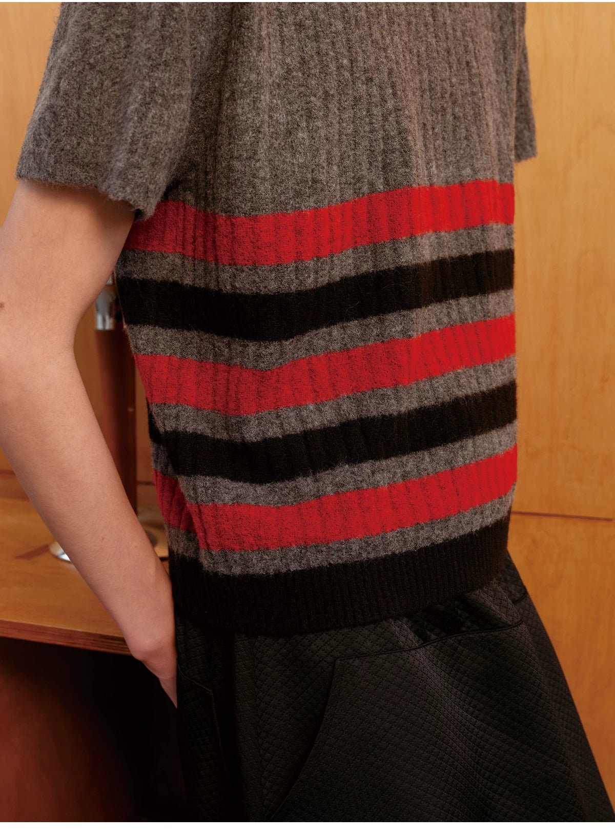 JCAESAR Vintage Striped Woolen Tee