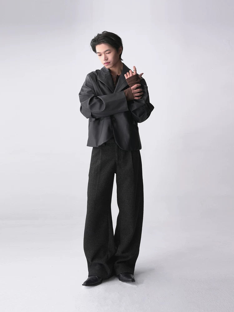 SOUTHFISH woolen striped thermal trousers