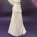 AGAM Three-dimensional Pleated Mesh Stitching Semi-transparent Long Skirt