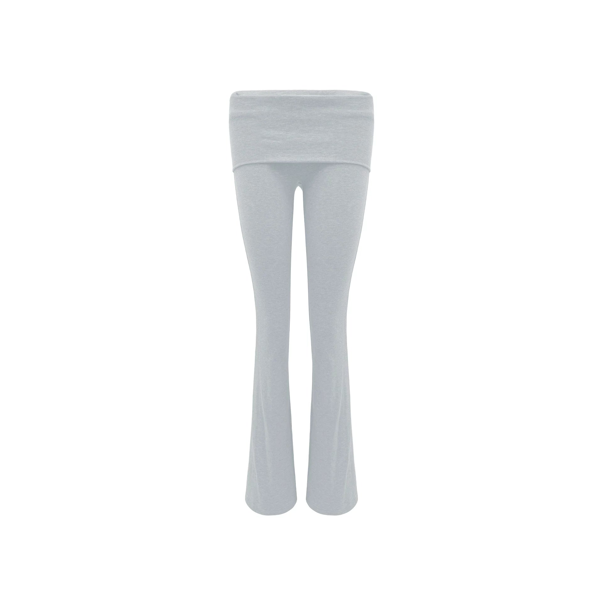 Veryrareme Flanged Slim-Fit Low-rise Yoga Casual Pants