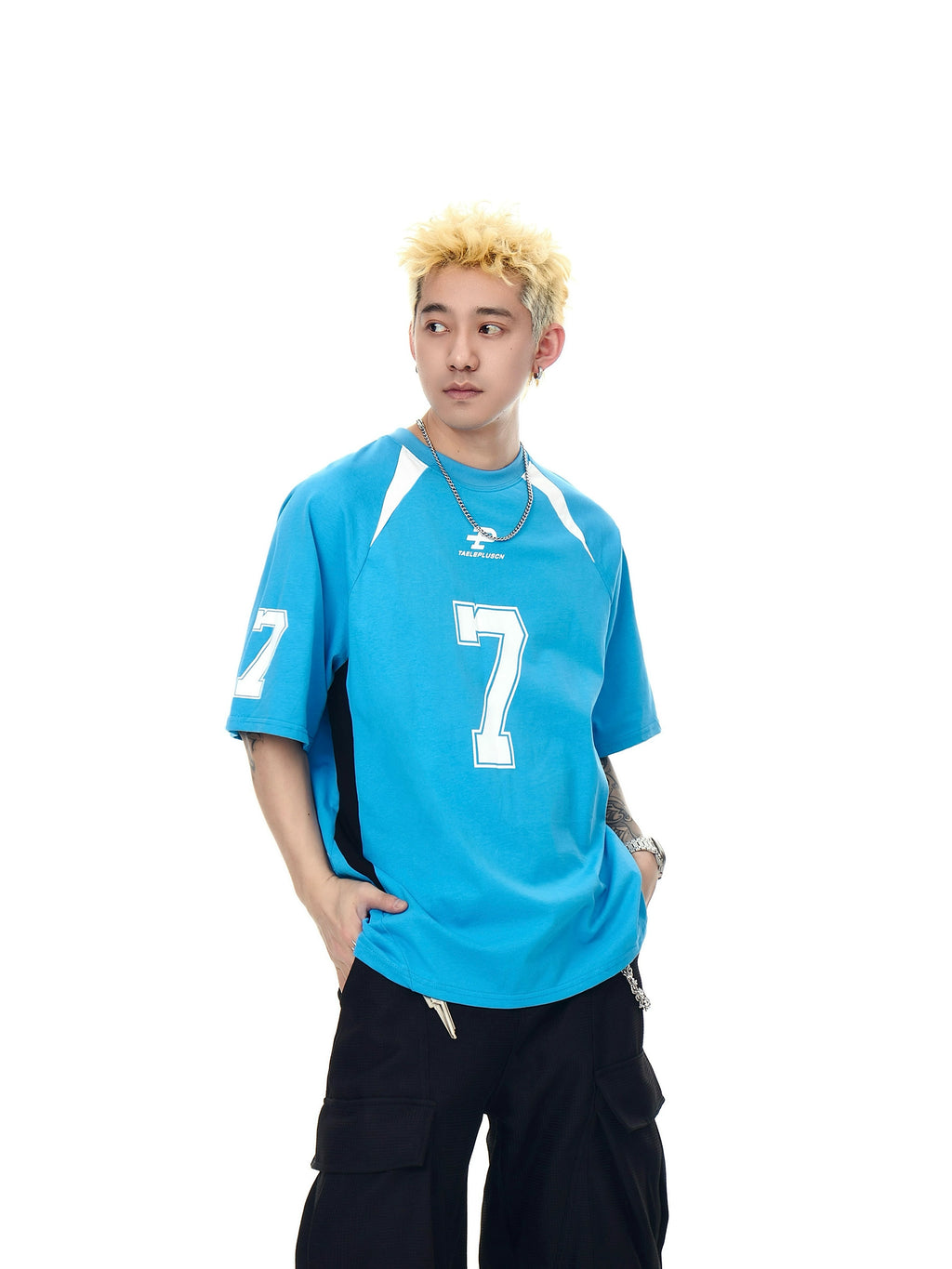 BLACKLISTS Sports Jersey Contrasting Loose Tee