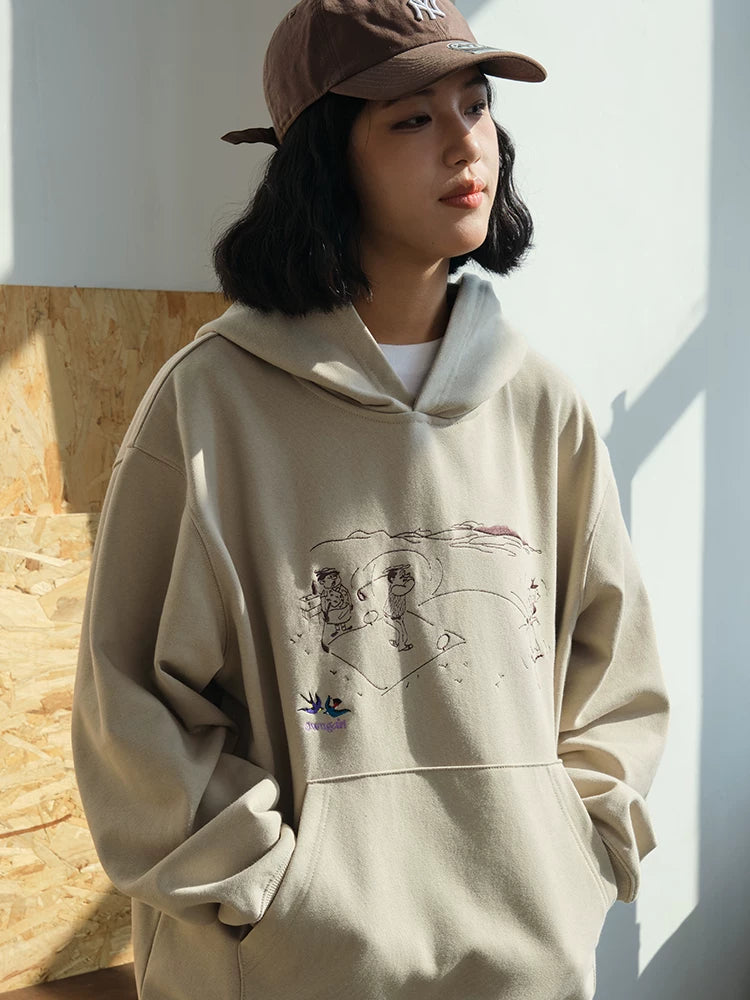 Battles Comic Embroidered Hooded Sweater