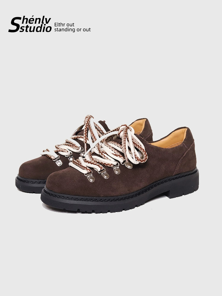 SHENLV STUIDO Fur Retro Pair of Shoelaces Casual Shoes