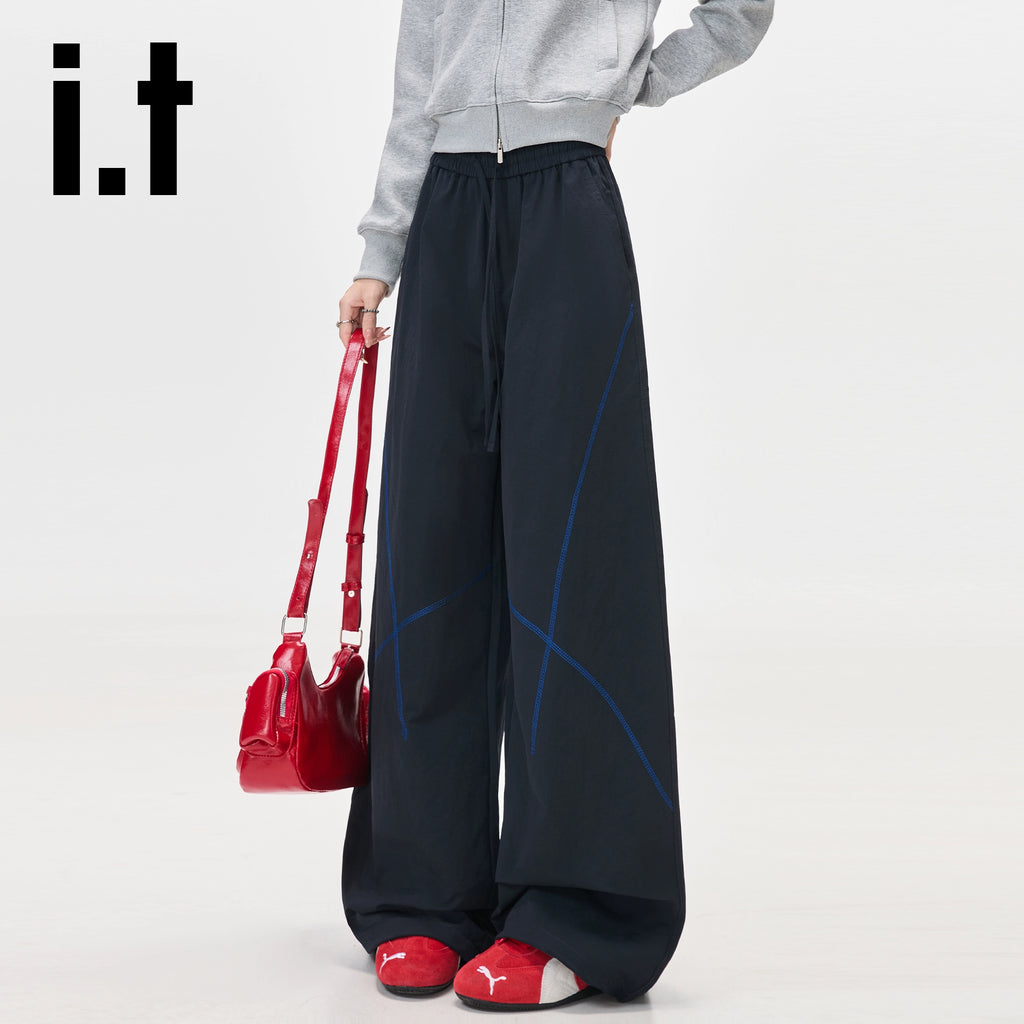 IT: CHOCOOLATE Striped Loose Wide Leg Pants