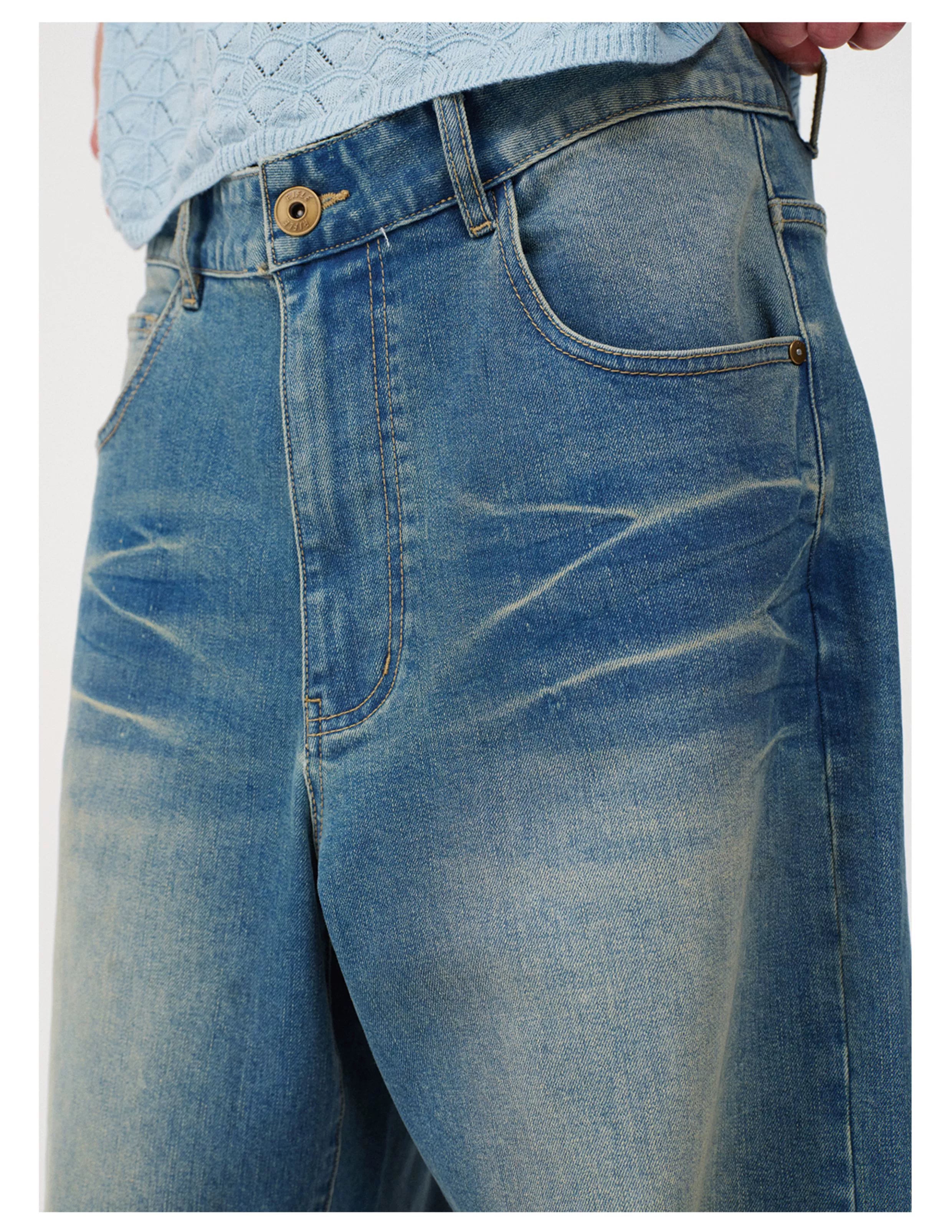 JCAESAR Corrugated Wide-leg Jeans