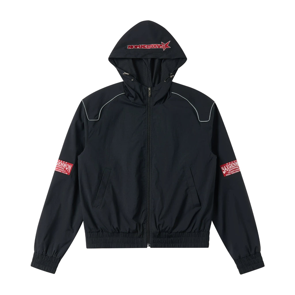 SAXGENWON Hooded Sports Jacket Embroidered Sweatpants Set