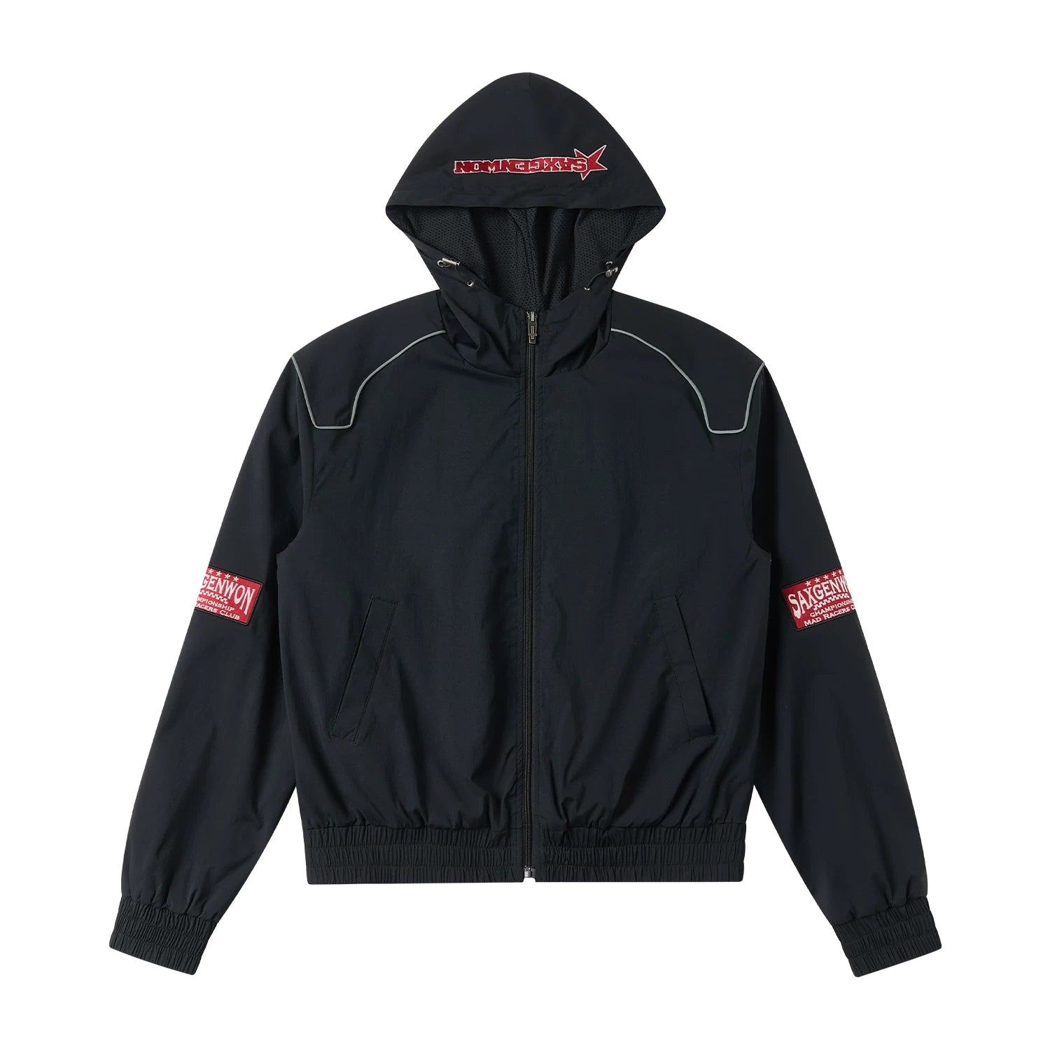 SAXGENWON Hooded Sports Jacket Embroidered Sweatpants Set