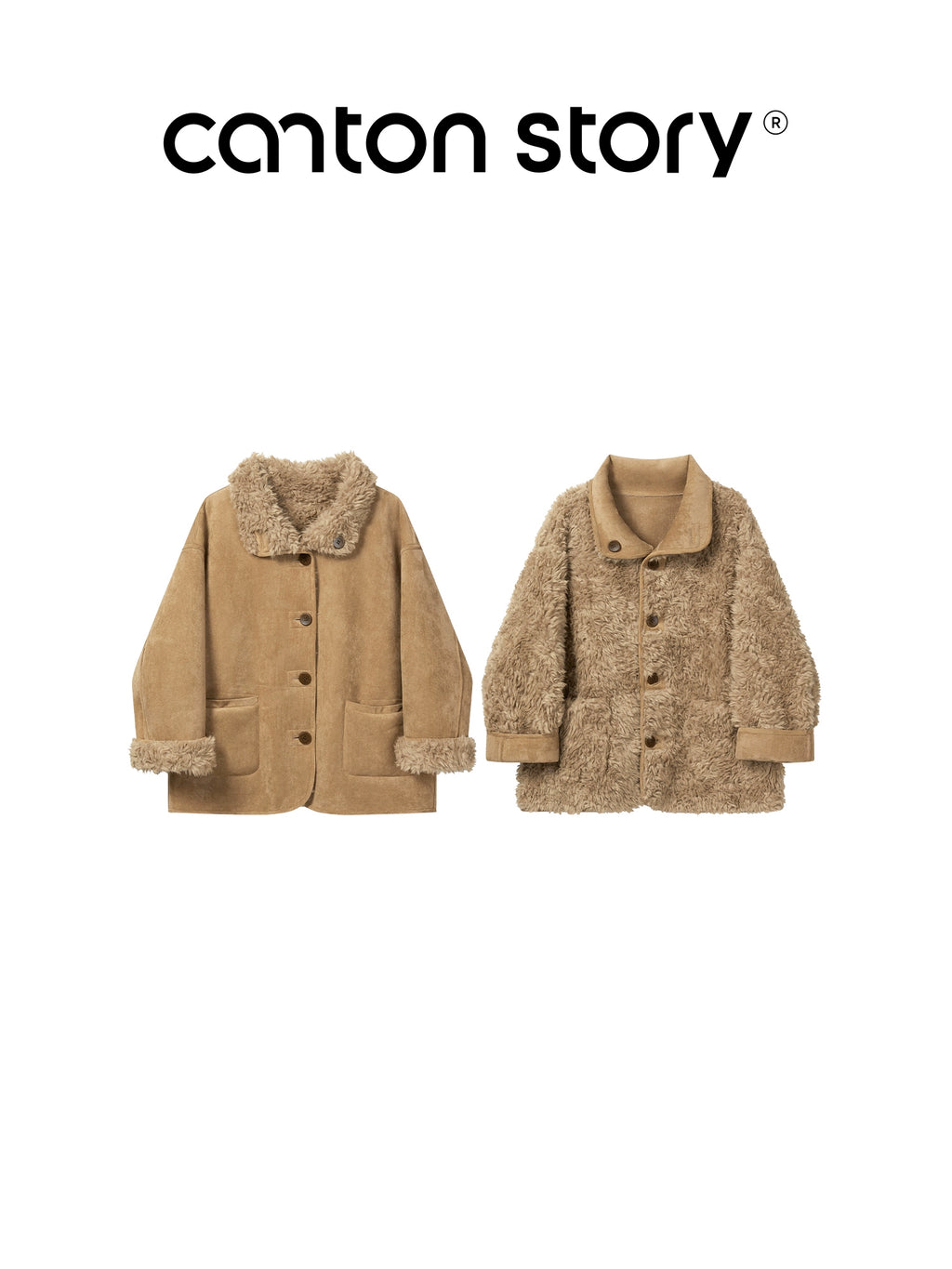 Cantonstory Korean Retro Vibe Warm Plush Jacket