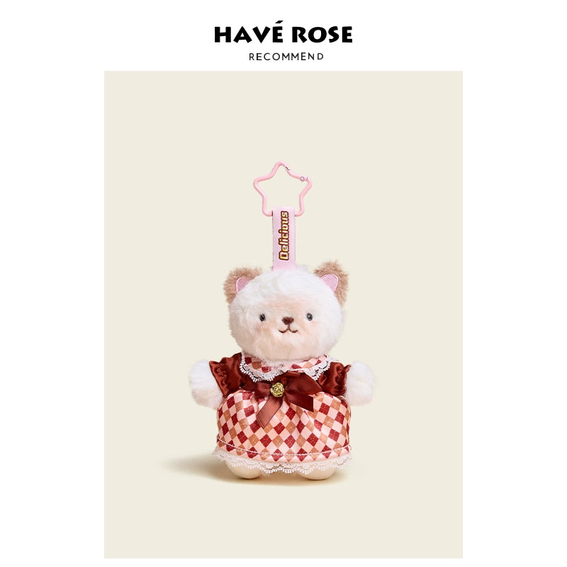 HAVEROSE Cake Bear Plush Doll Pendant