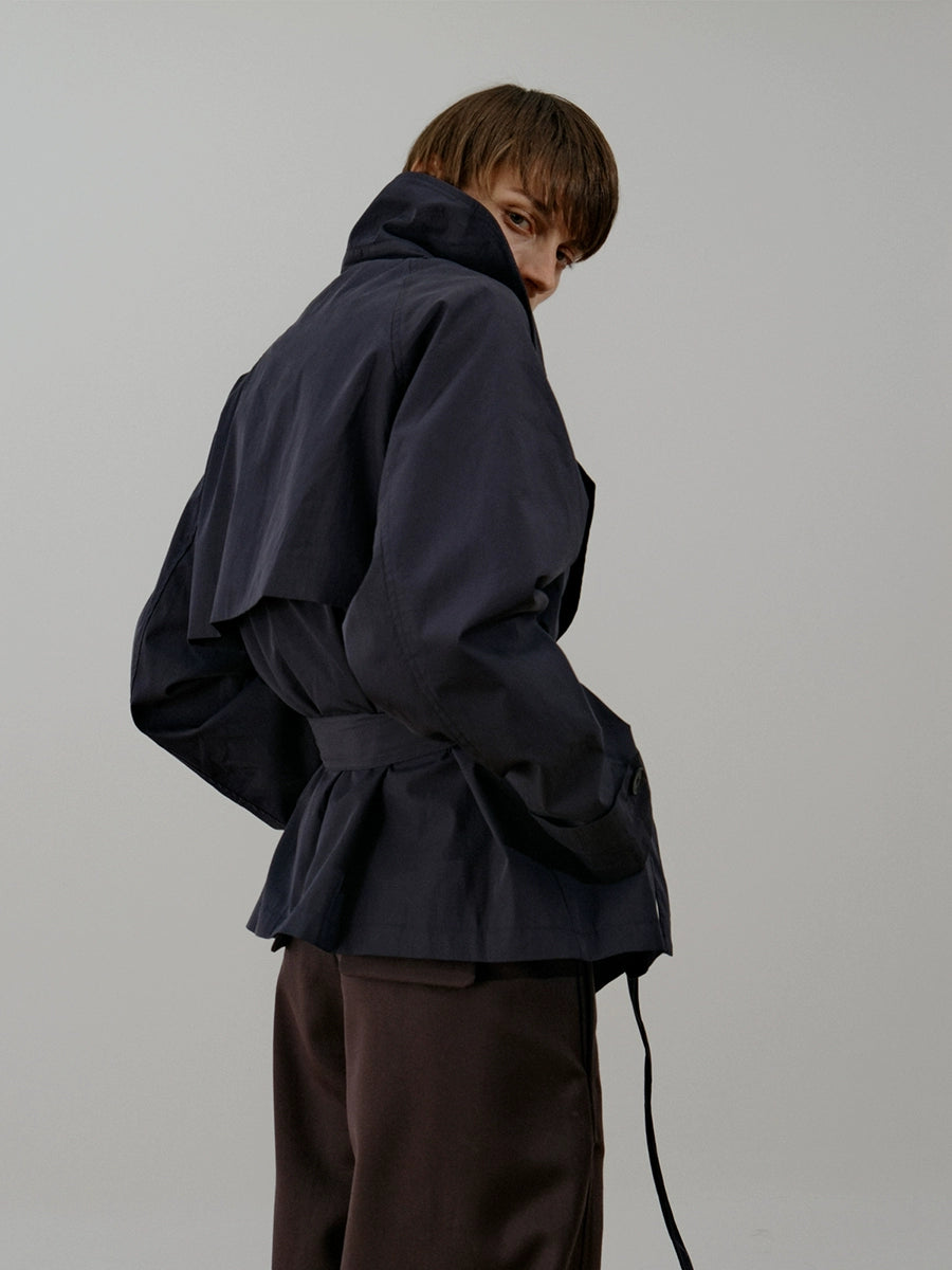 COLN Versatile Temperament Short Trench Coat