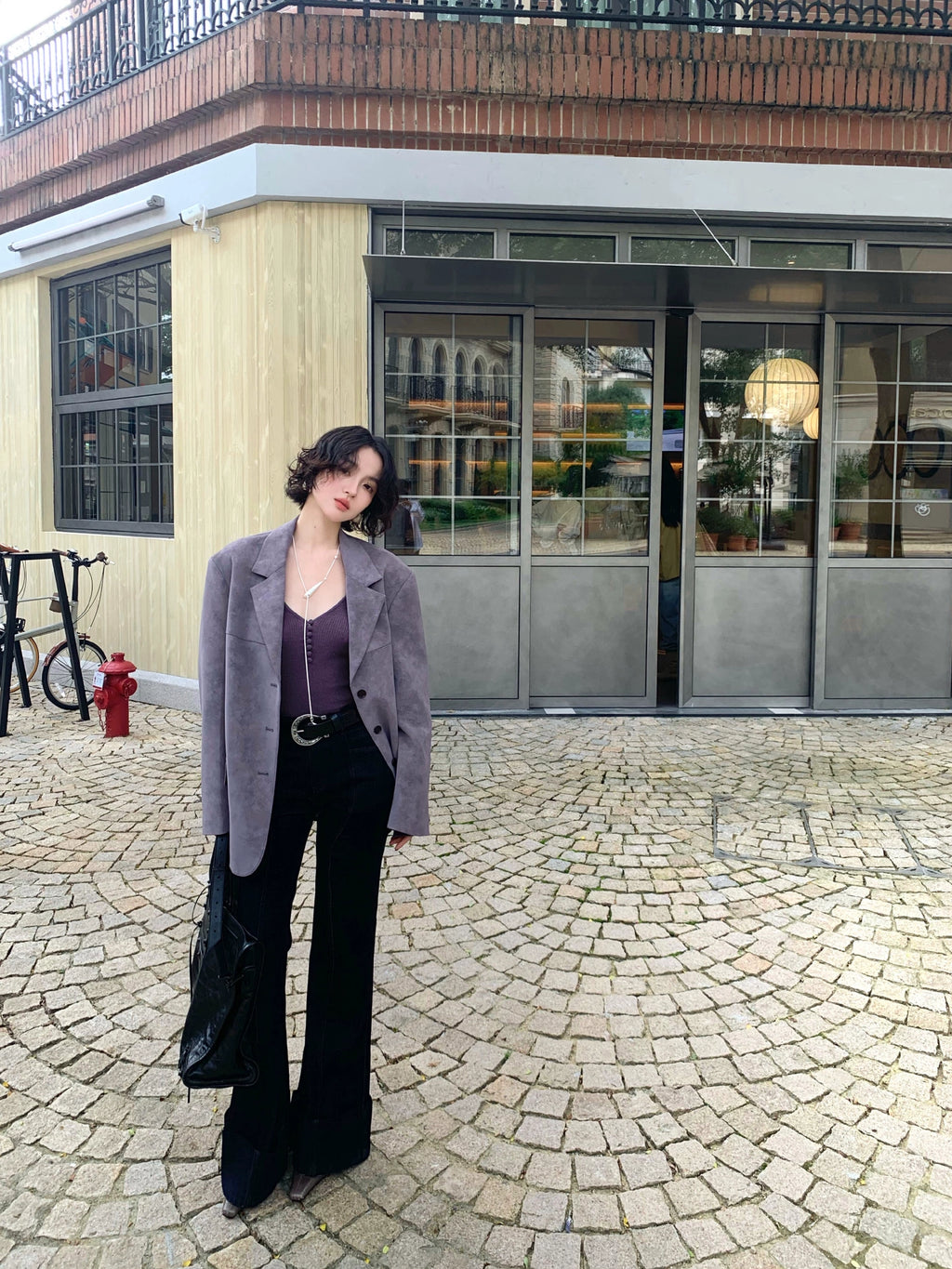 KELIFAN Vintage Suede Small Blazer