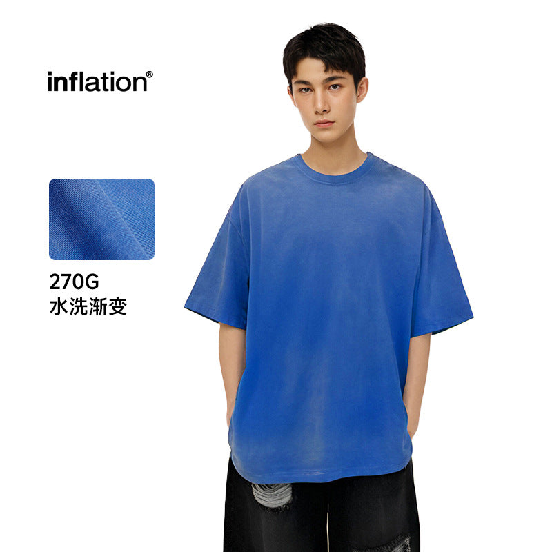 INF 270g washed gradual change 100% Cotton Tee