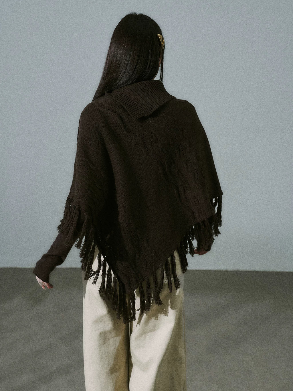 LOST FOREST Handmade Versatile Fringed Shawl Cape