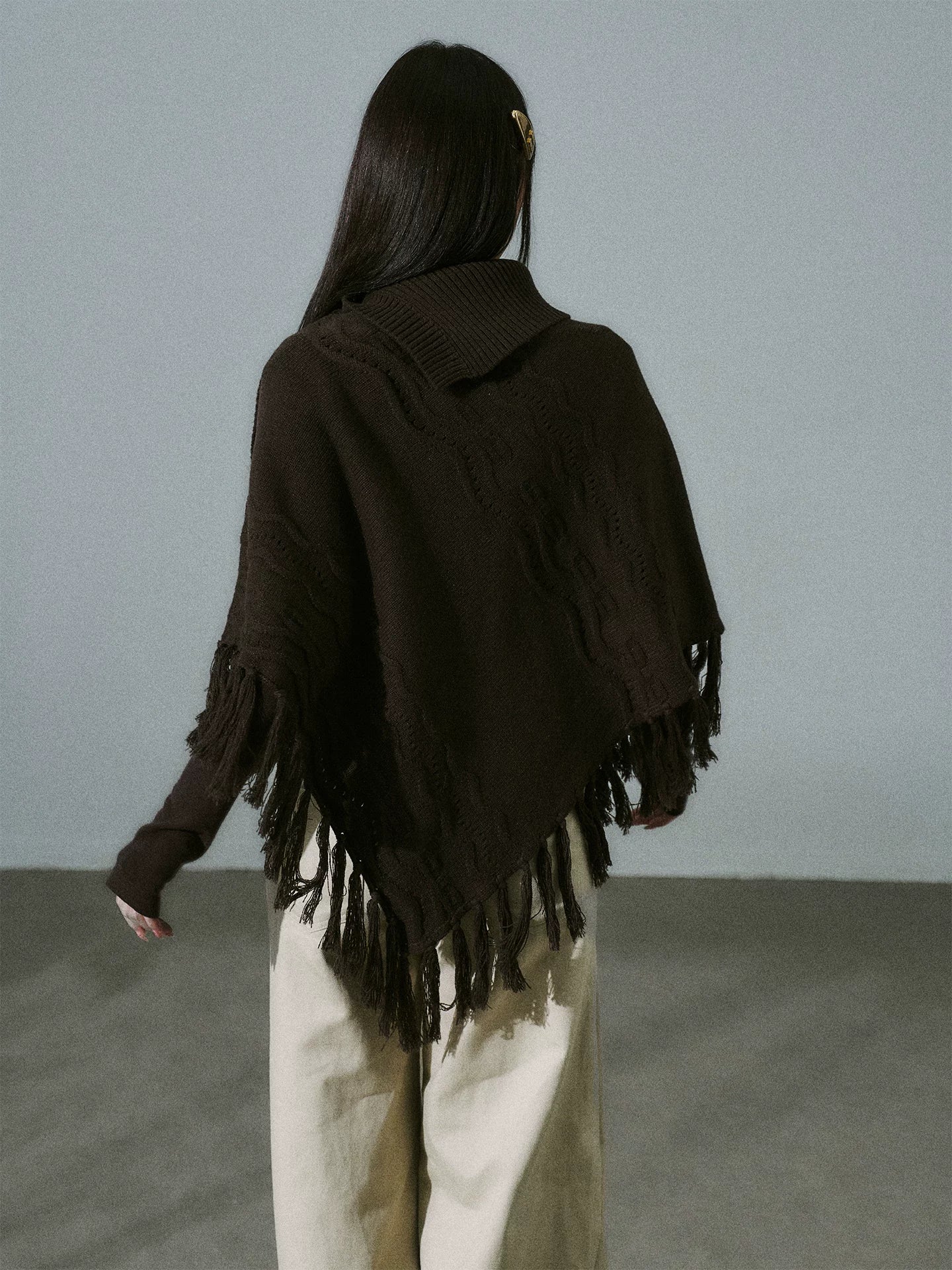 LOST FOREST Handmade Versatile Fringed Shawl Cape