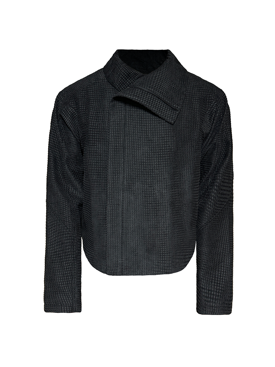 JCAESAR Slanted Zipper Twist Jacket