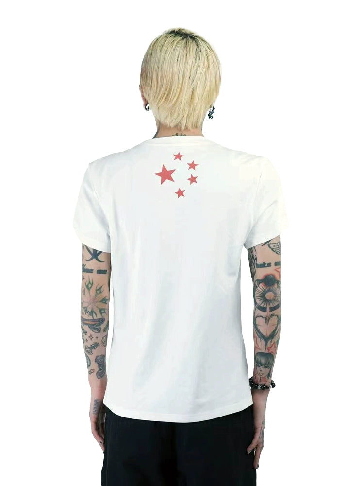 DETW 25ss * "Soldier" original niche retro vintage * front shoulder slim fit design short sleeve Tee