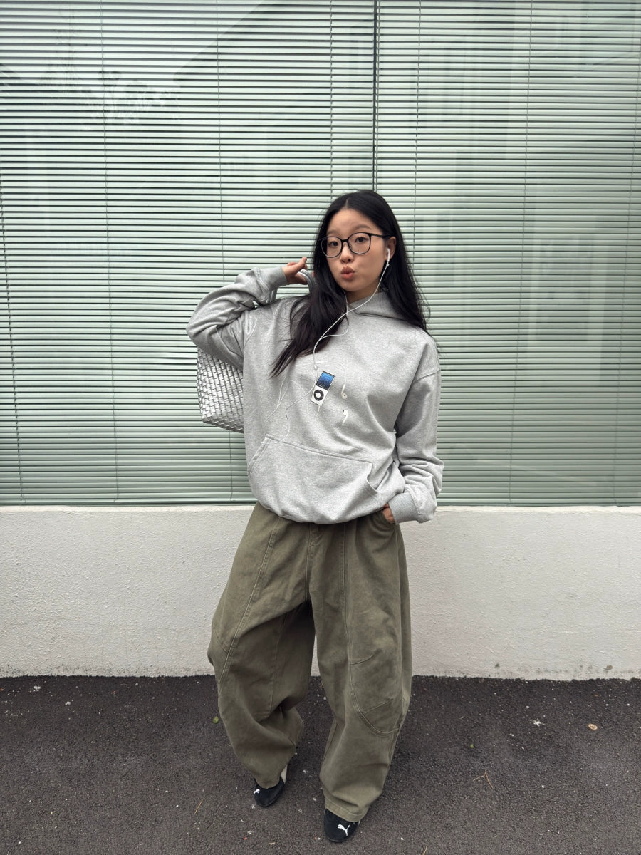 RAINMAKE Creative 3D Printed Short Wide Hooded Sweater
