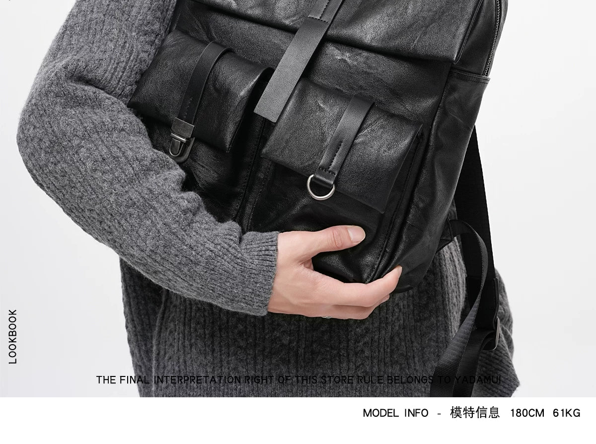 YADAMUI Retro Pleated Backpack