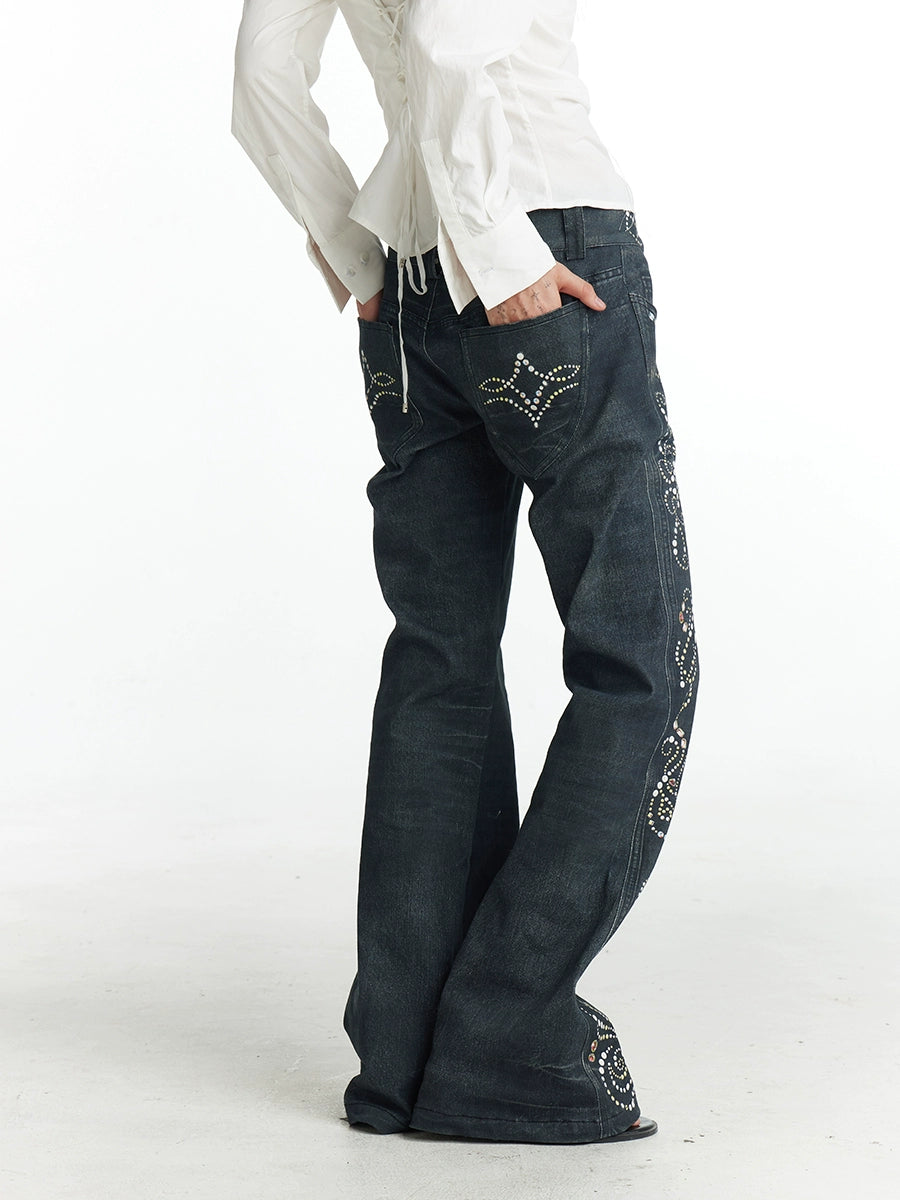 DND4DES Retro Jewel Print Horn Jeans