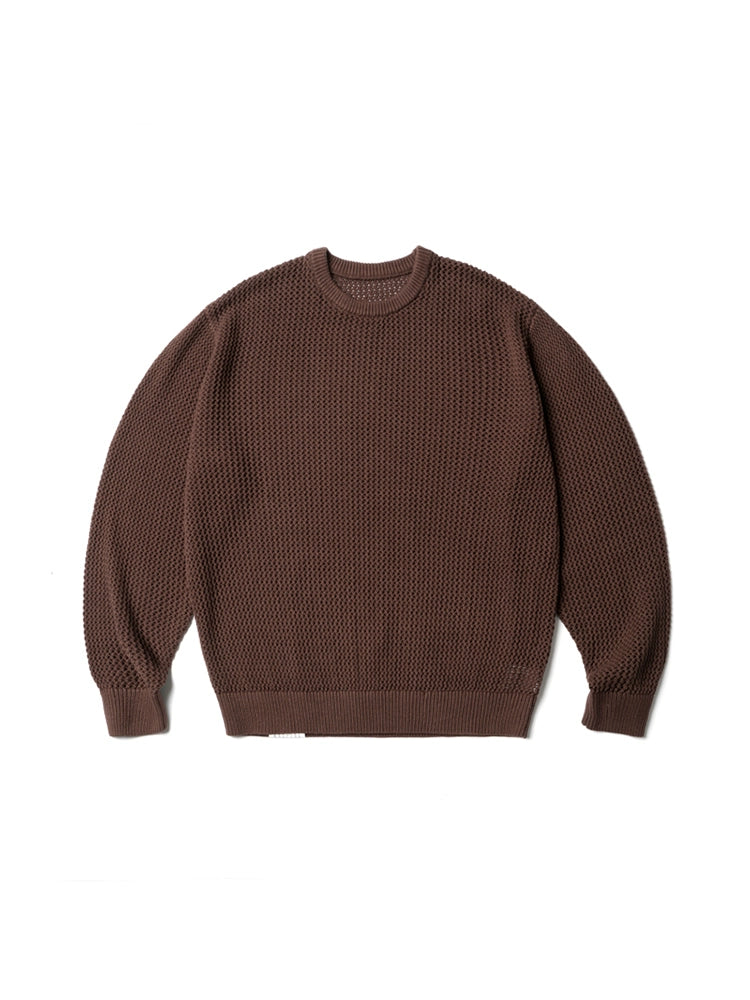 SUPERTOFU Ribbed Hem Hollow Knitted Sweater