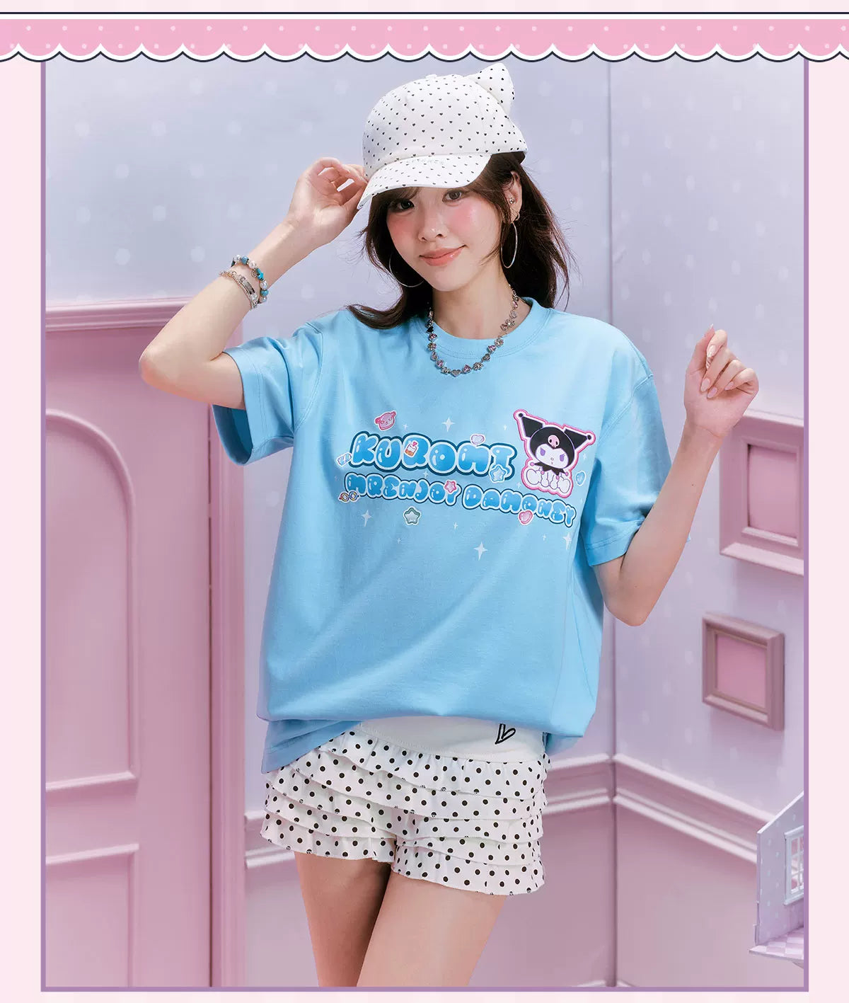MEDM Cute Print Casual Round Neck Tee