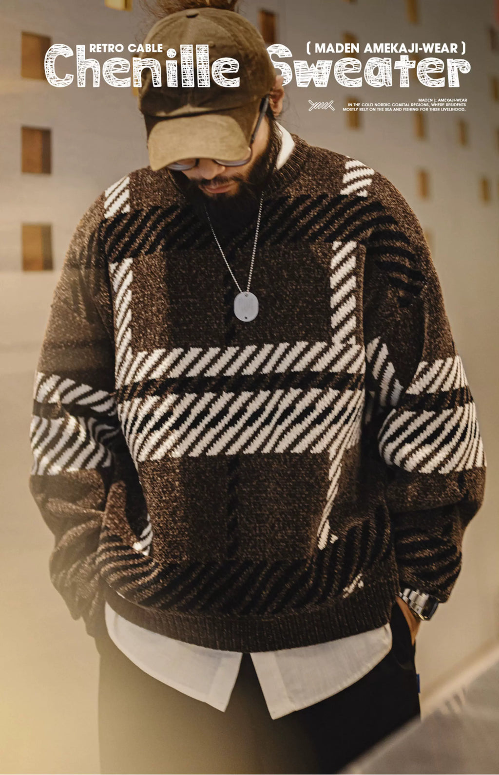 Madden Vintage Chenier Fleece Knitted Warm Sweater