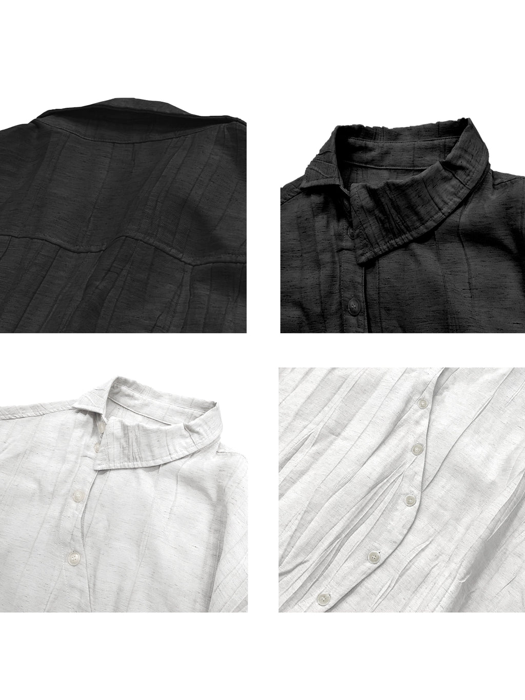 WANNA LAB Curve Placket Asymmetric Tailoring Tee