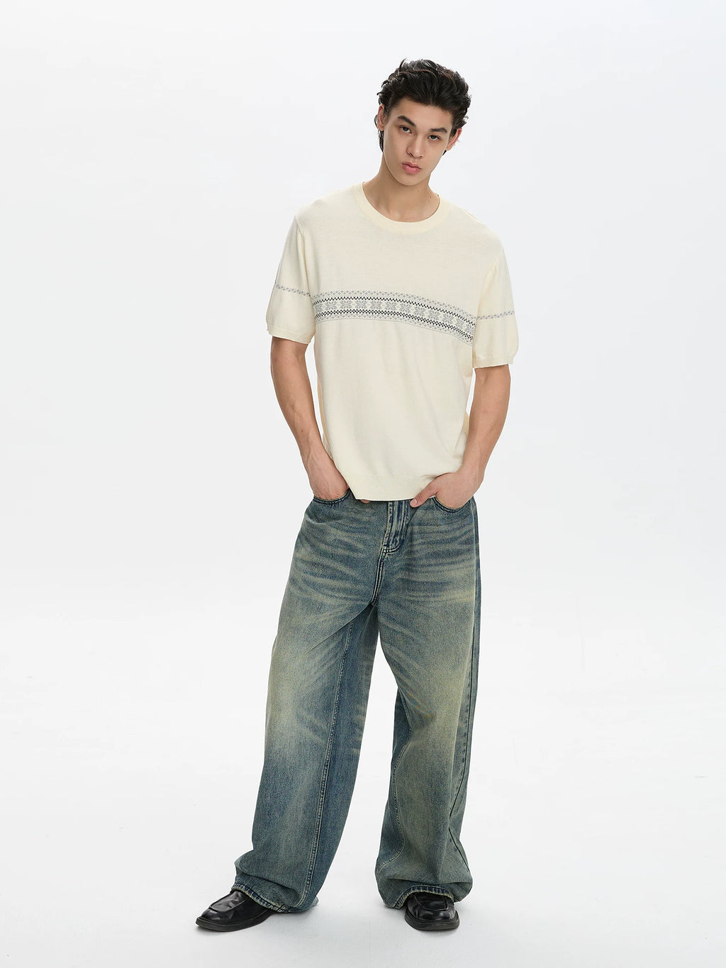 A PUEE Retro Loose and Versatile Knitted Tee