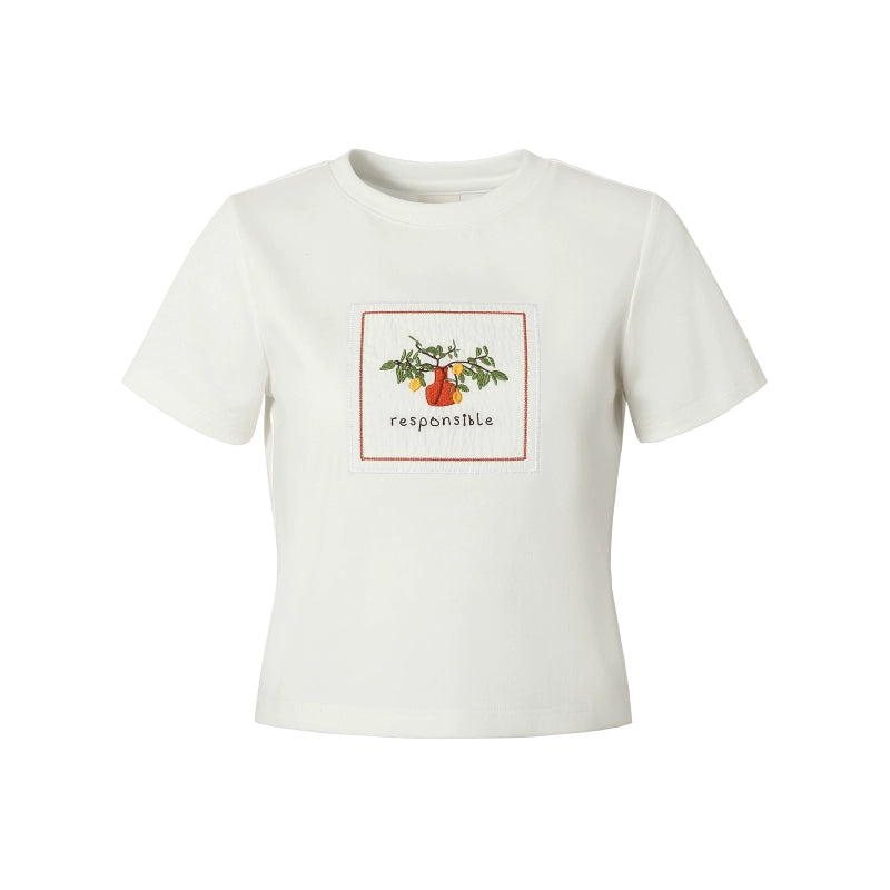 RPB BRAND Vase Vintage Sticker Embroidery Tee