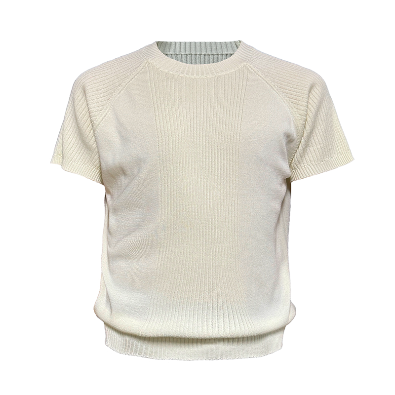JCAESAR Pit Strip Knitted Shoulder Tee