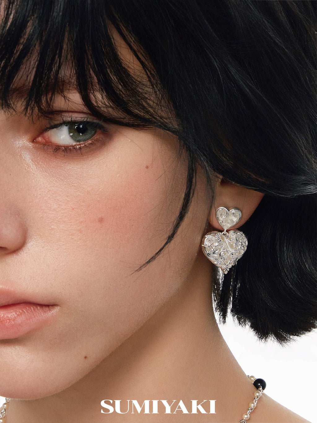 SUMIYAKI Double-sided Relief Retro Love Earrings