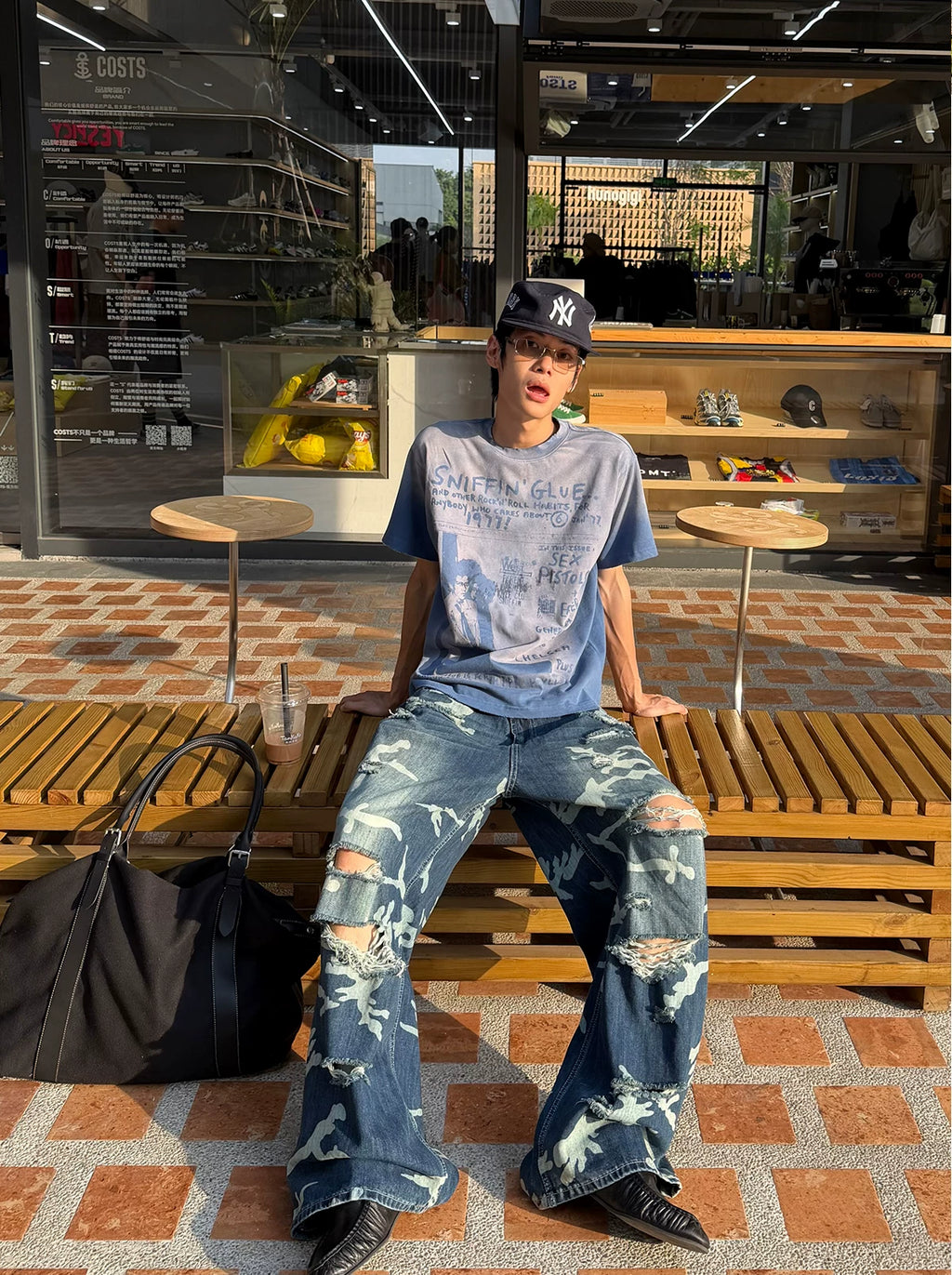 EAHO Loose Versatile Ripped Jeans