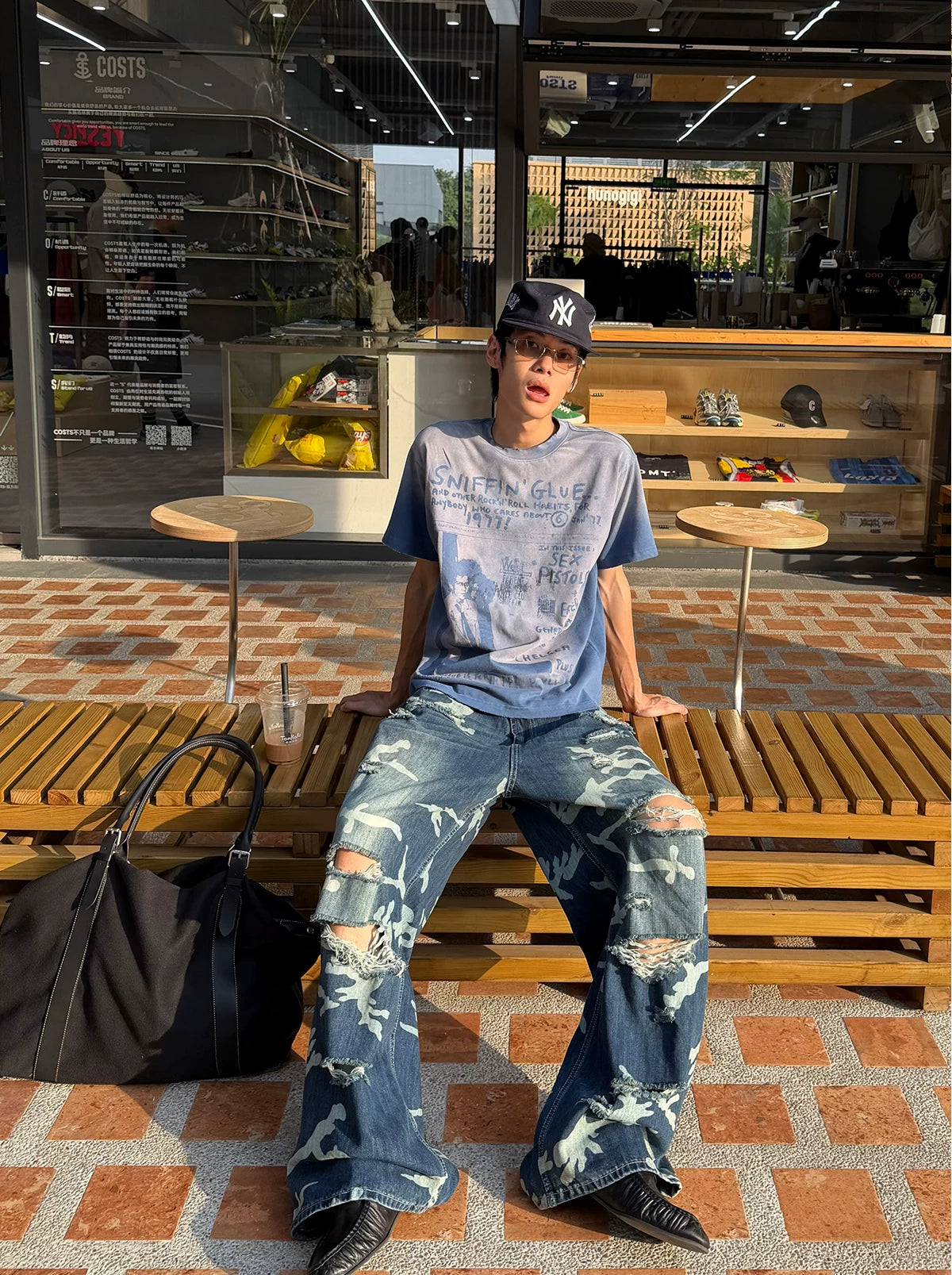 EAHO Loose Versatile Ripped Jeans