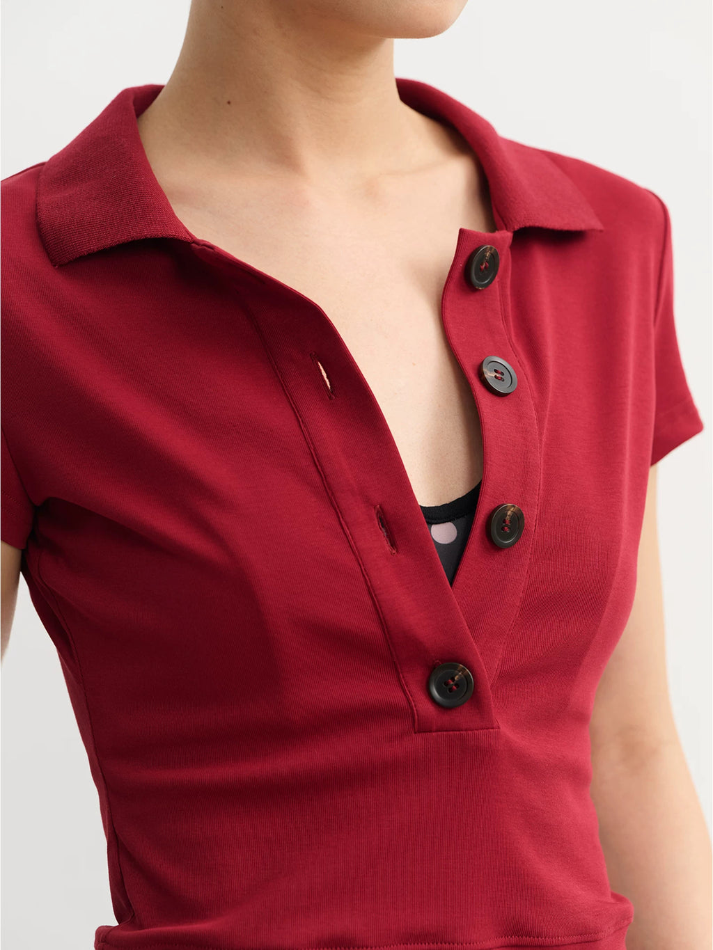LINY LIBERTY Vintage V-neck Slim Waist and Thin Tee
