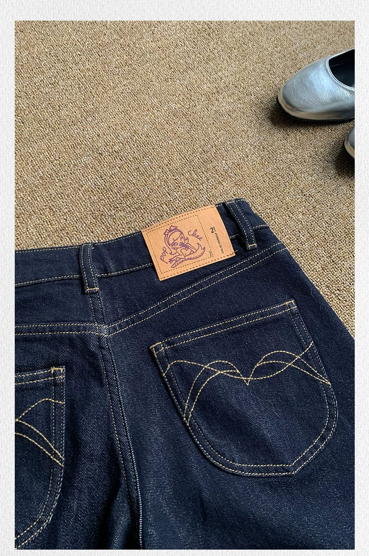Popchee Mid-rise Leg Trim Versatile Jeans