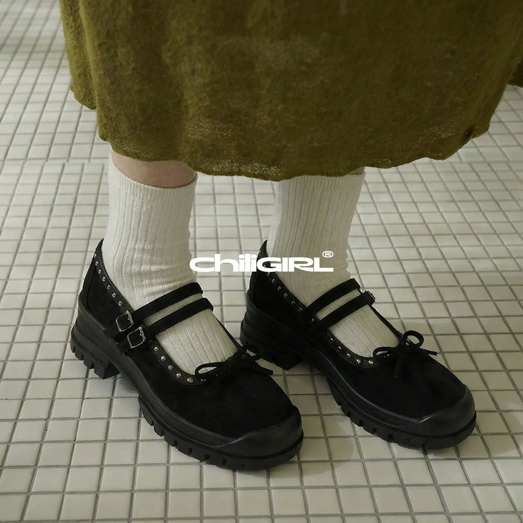 CHILIGIRL Bow Buckle with Casual Height-increasing Shoes