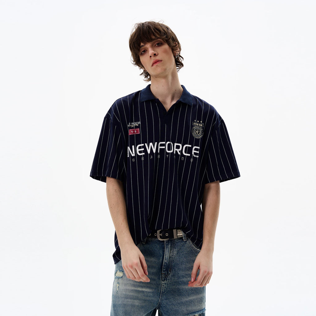 WLNEXT Retro Ruffian Handsome High-end Polo Shirt Tee
