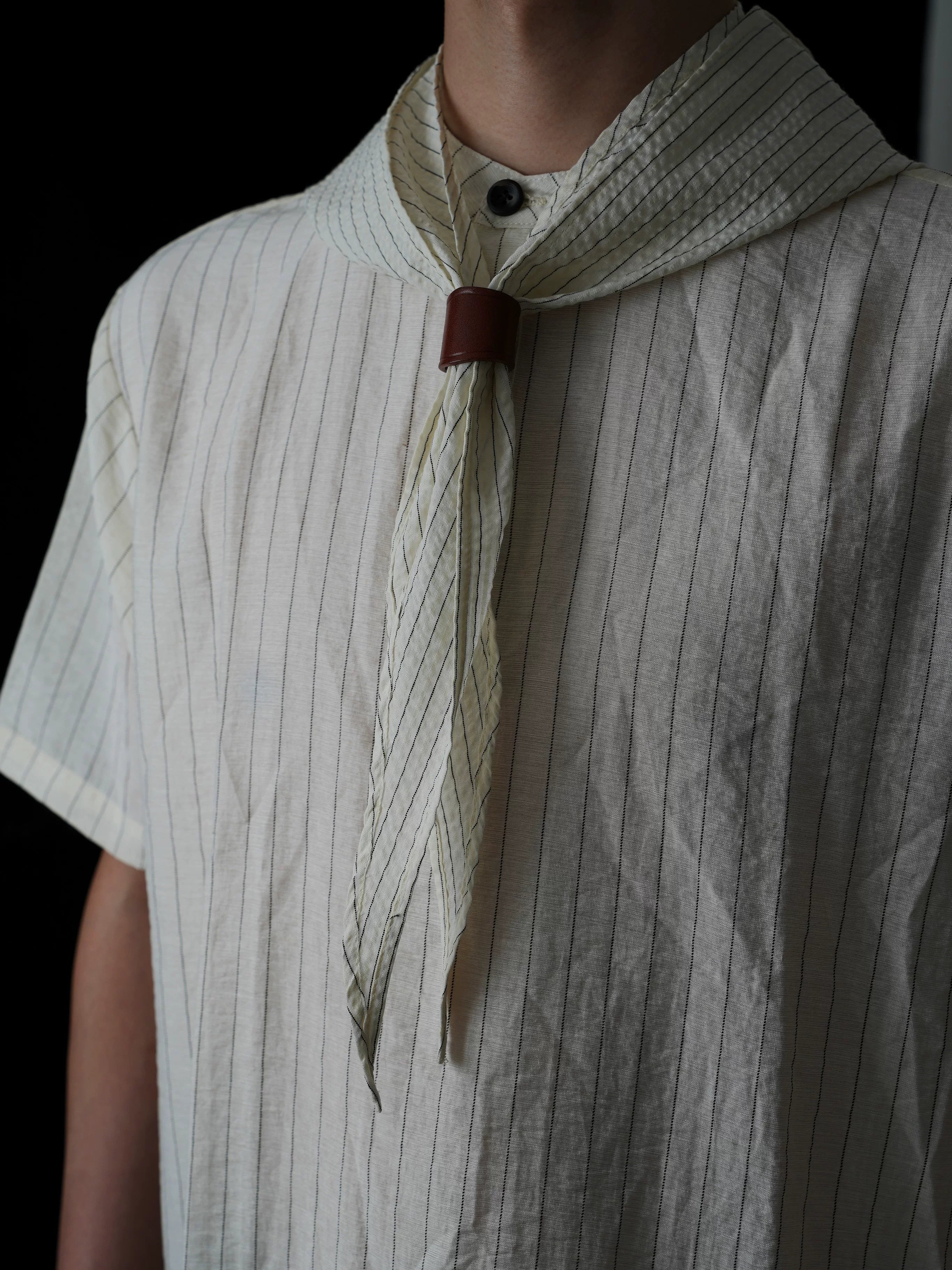 Stay the Night Striped Folds Strap Hooded Headscarf