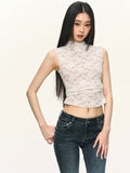 Anna Aneae Lace Semi-turtleneck Slim Fit Vest