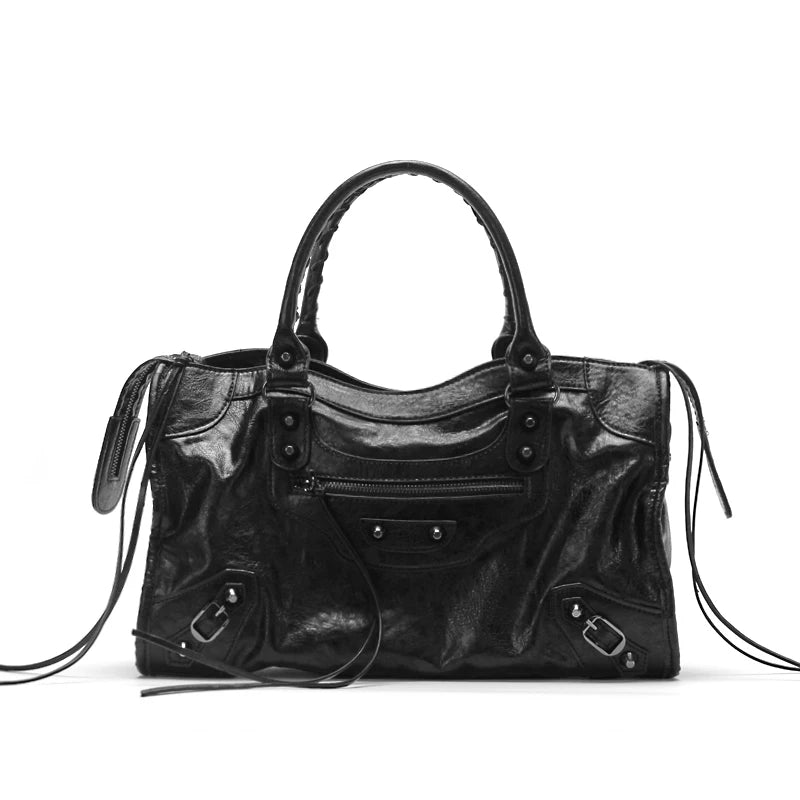 JANDRESS Retro Rivet Large Capacity Shoulder Messenger Bag