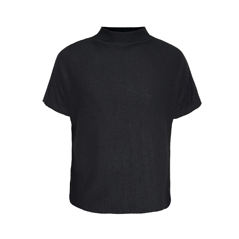 JCAESAR Herringbone Texture Knitted Lazy Tee