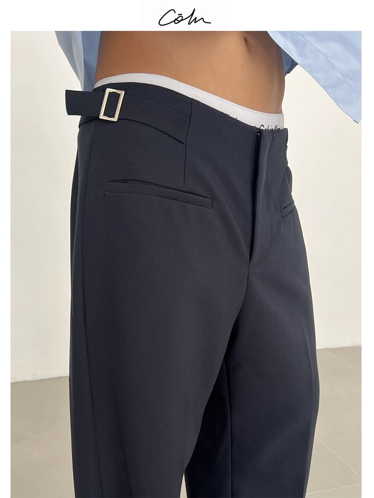 COLN Belt Adjustable Straight Pants