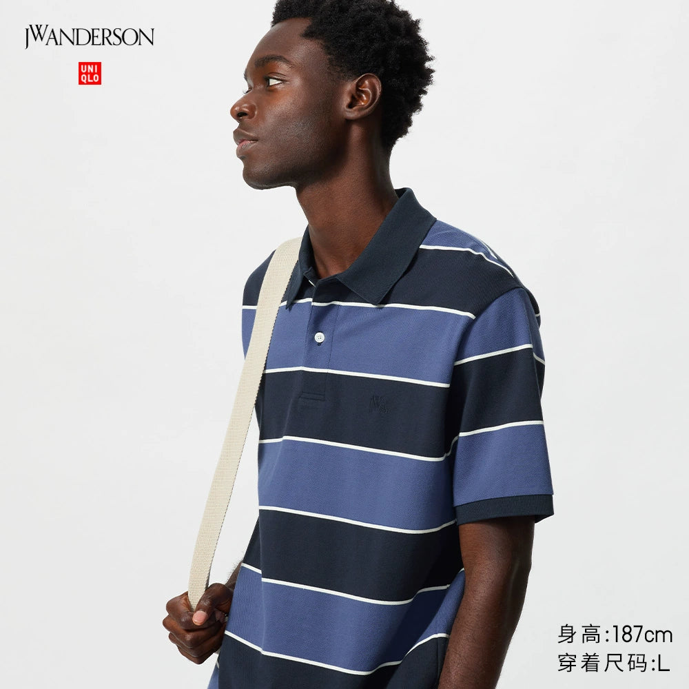 Uniqlo x JW men's and women's clothing fast-drying POLO shirt short-sleeved striped T-shirt casual fashion new 477677