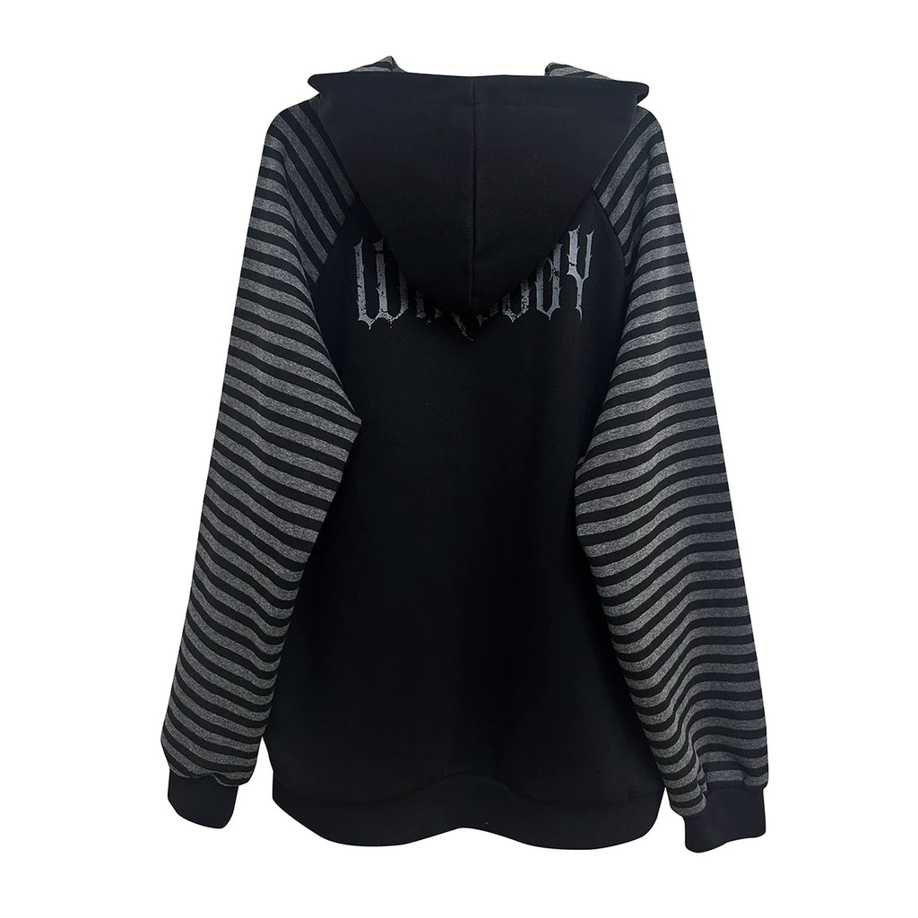 Wetbody Tattoo Print Loose Extra Thin Hooded Sweater