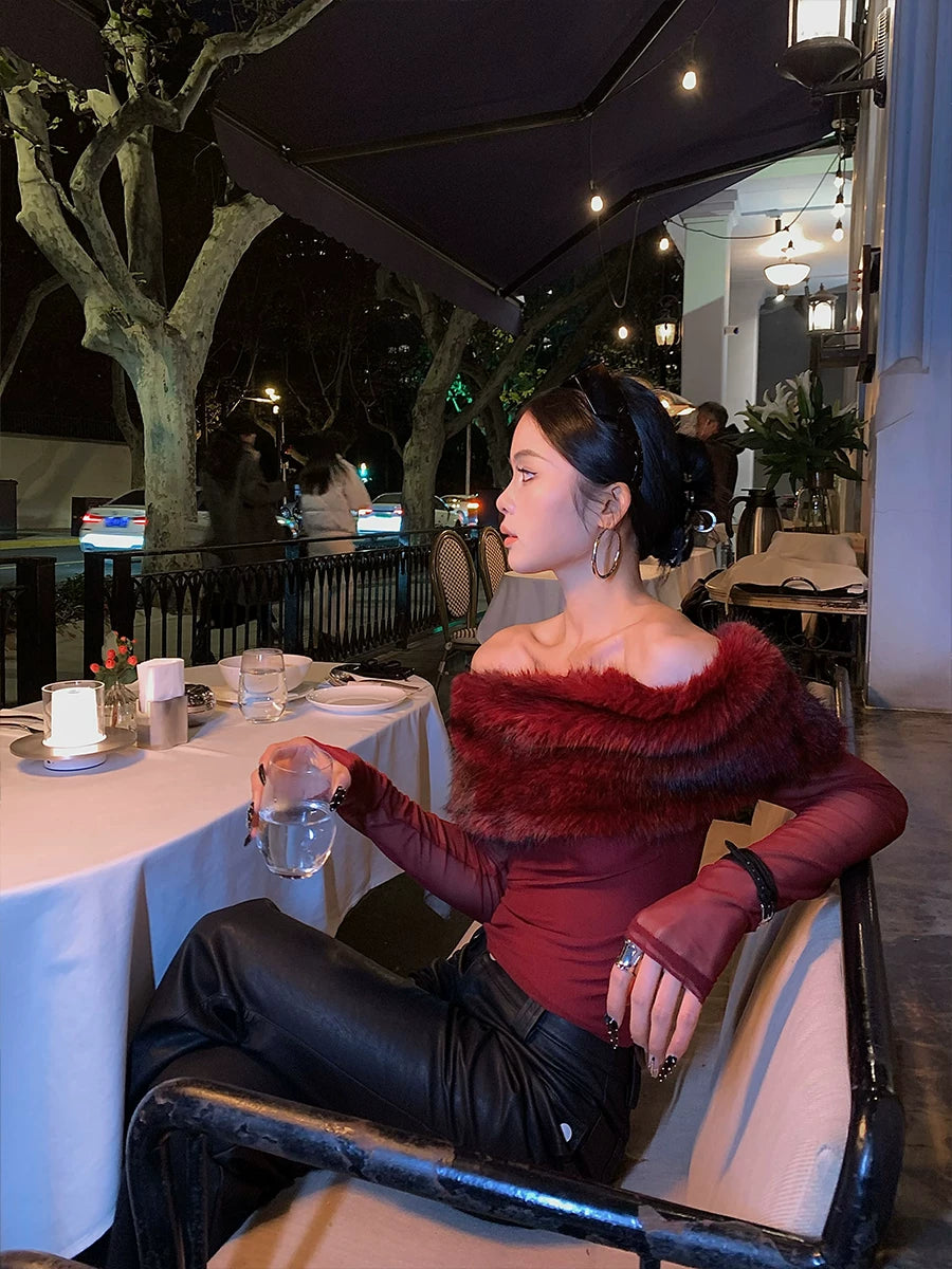 CHUYUQI Shoulder-knit Sweater