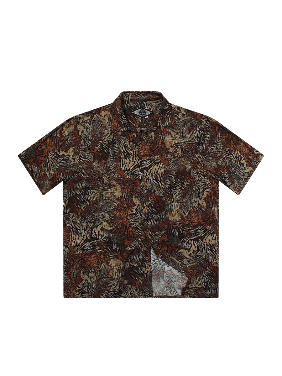 SOARIN Light and Thin Hawaiian Ruffian Handsome Casual Loose Short-sleeved Shirt